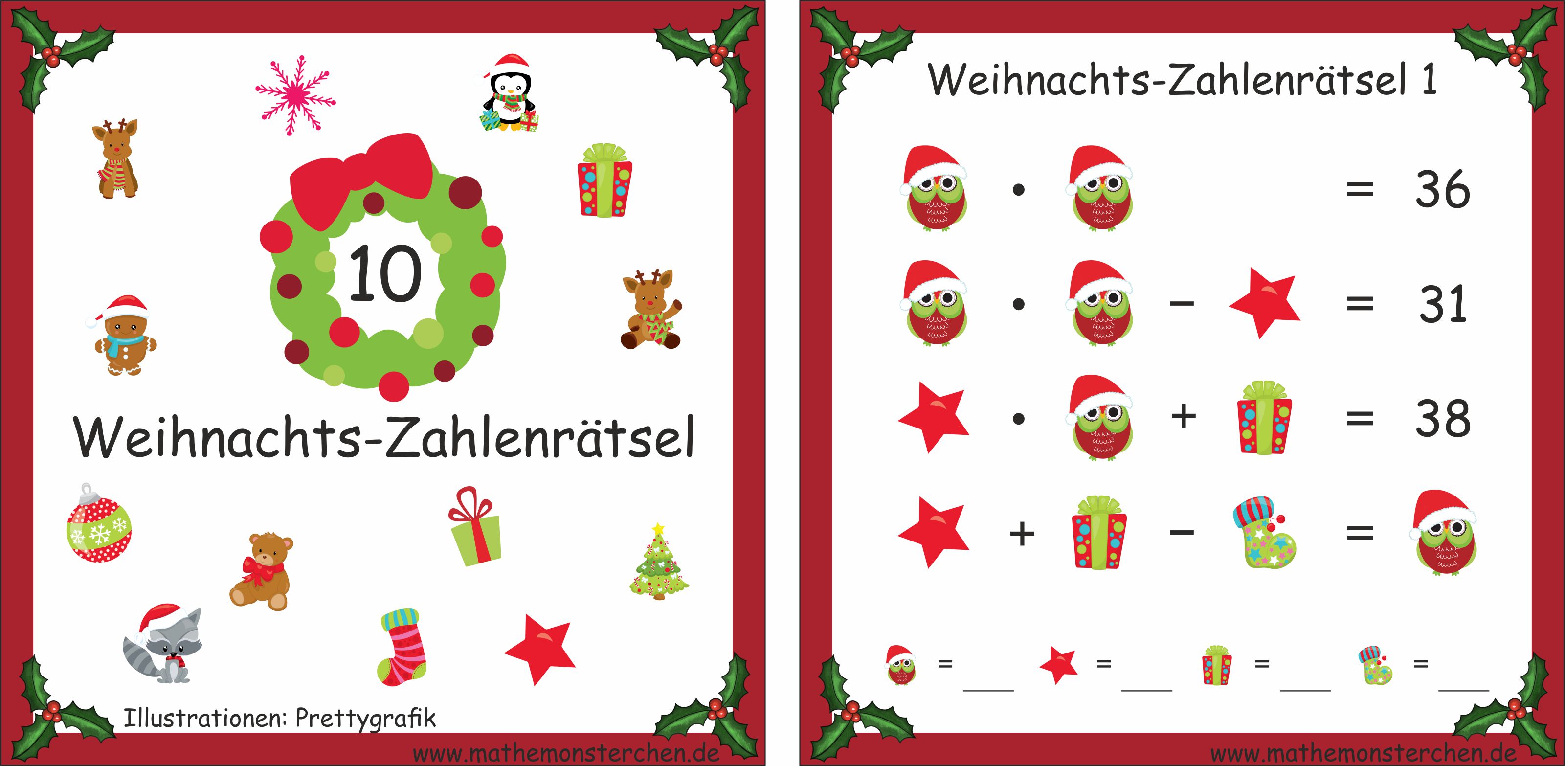 Zahlenrätsel Weihnachten 2025 Daffy Muffin